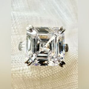 Asscher cut Cubic Zirconia Ring